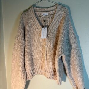 Lovers and Friends Women's Cream button front cardigan size medium